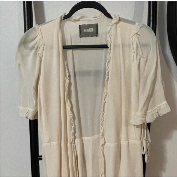 Reformation Cream Wrap Dress - Picture 3 of 12